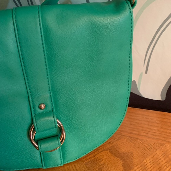 Teal faux leather crossbody bag - Picture 2 of 7